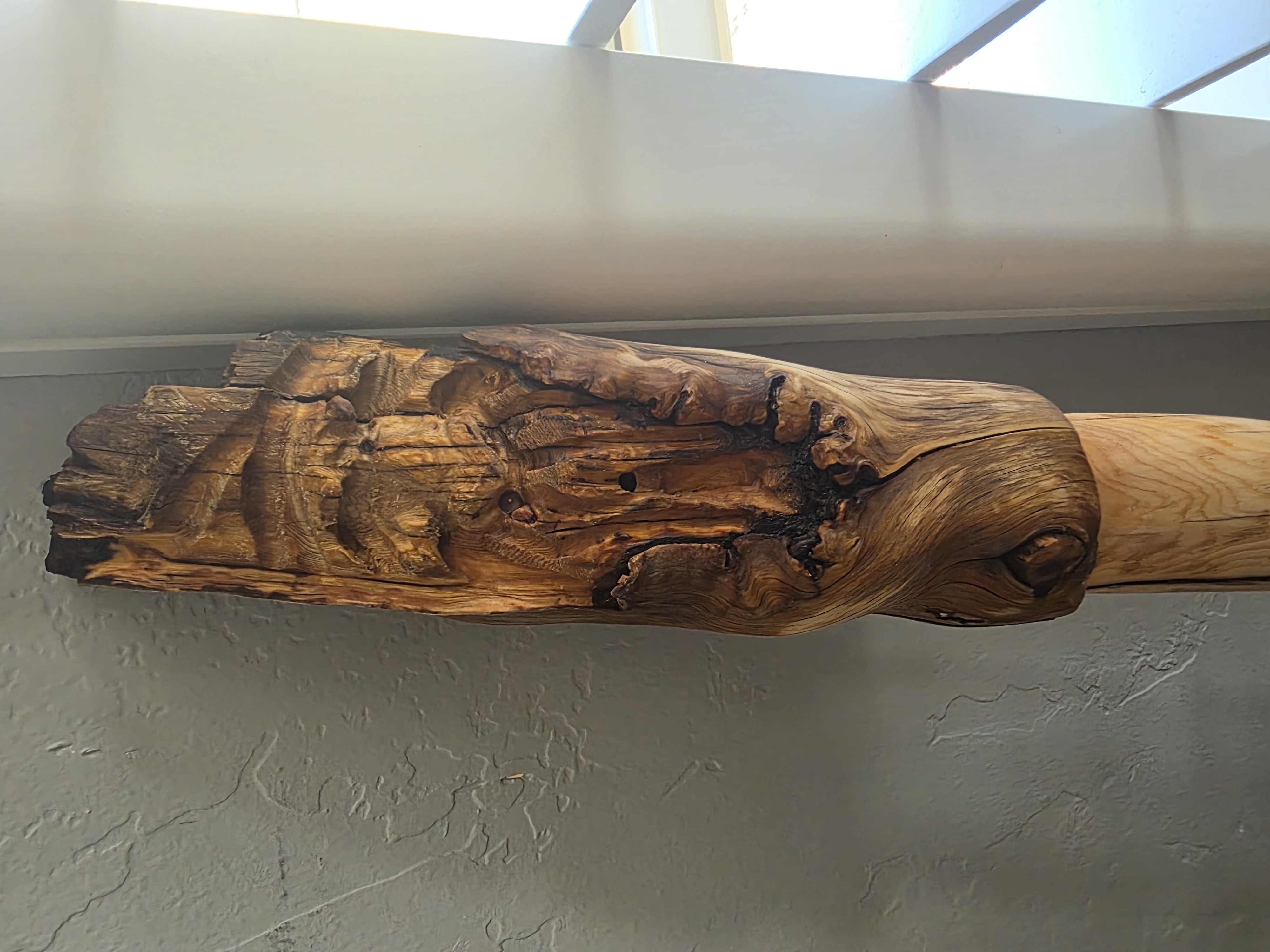 Hand carved walking stick